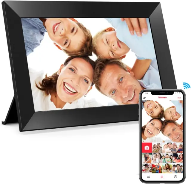 Frameo 10,1 Zoll Wifi Digitaler Bilderrahmen, 1280X800 HD IPS Touchscreen Foto R