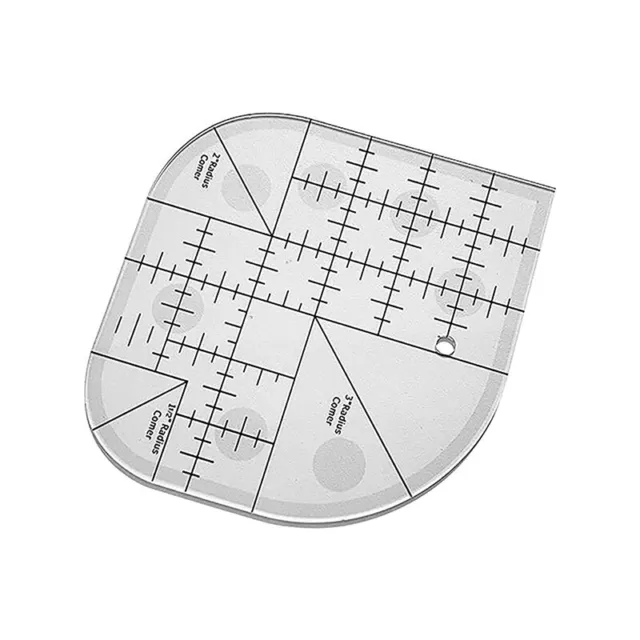Regla de edredón cortadora de esquinas curvas, regla de costura mosaico plantilla de costura PaI6F4
