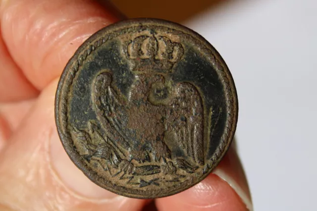 Uniformknopf "Garde Imperiale", groß, Frankreich Napoleon, Pirna 1813