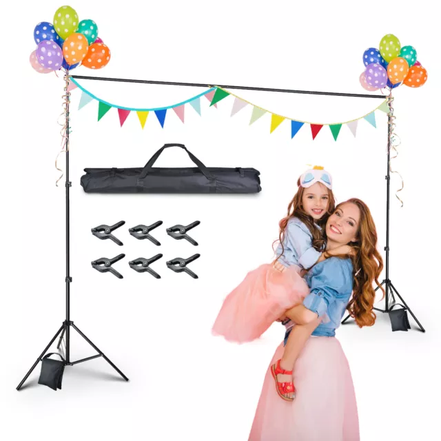 10X7ft Adjustable Backdrop Support Stand Photography Photo Background Crossbar