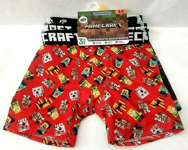 MINECRAFT BOYS 5 Pack Boxer Briefs NEW Size 4 £12.67 - PicClick UK