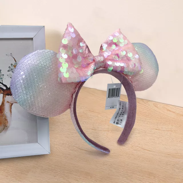 Pink Bow Sequins Headband Anniversary Minnie Mouse Ears 2024 Disney- Edition