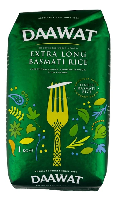 Riso Daawat Basmati 1Kg da Grano Extra Lungo