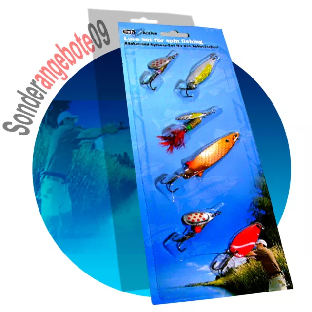 Blinker und Spinner-Set 6-tlg. Modell 2 Angeln NEU Haken Angelhaken Spinnfischen