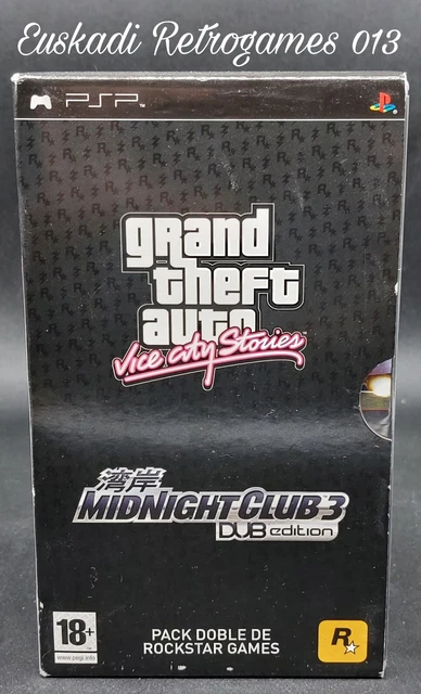 Pack Double PSP : GTA Vice City Stories + Midnight Club 3 Dub Edition - Version PAL ESP (Espagnole), Très Bon état