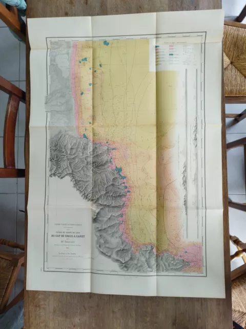 Institut Océanographique Monaco 1912/ Cartes sous-marines/Cap de Creus à Canet