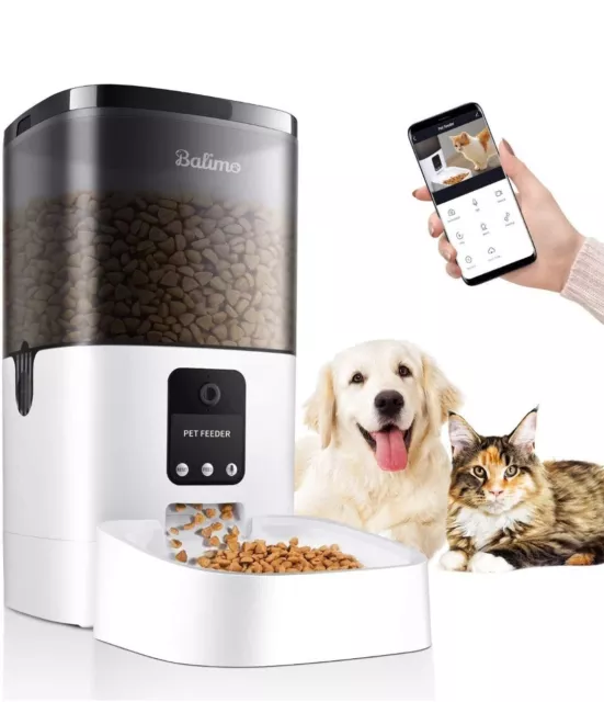 Automatischer Tierfutterspender | mit 2,4G WLAN & Bluetooth Smart Pet Katzen Hunde