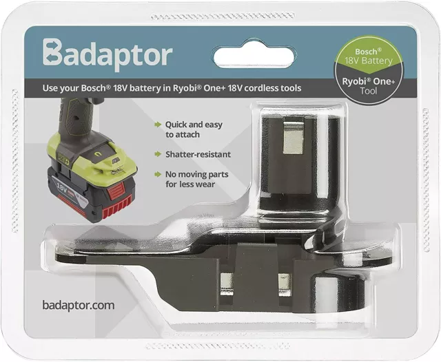 Badaptor 18V Battery Adaptor/Adapter convert Bosch to Ryobi One+
