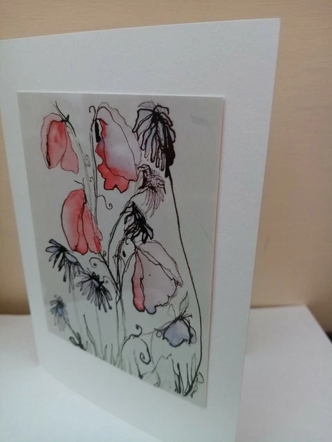 Sweet Pea Floral Gift Card, Greetings card from original Artwork