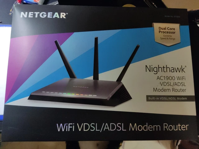 NETGEAR D7000v2 AC1900 NightHawk Modem/Router/WiFi ADSL2+ VDSL Top di gamma.