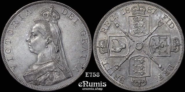 Great Britain, Victoria, Double Florin 1887, Roman I, UNC
