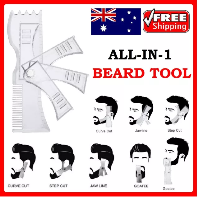 Men Beard Styling Shaping Template Adjustable Comb Trimming Shaper Shaving Tool