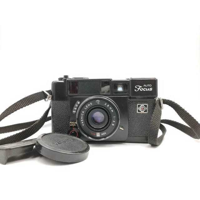 Cámara fotográfica de apuntar y disparar negra Yashica Auto Focus 38 mm f/2,8 - BUENA