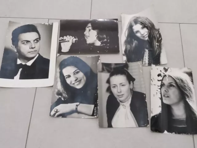 6 Foto Con dedica e Autografo cantanti anni 60