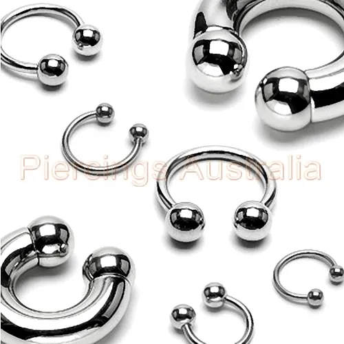 316L Surgical Steel Ball Horse Shoe Bar Ring Body Piercing CHOOSE SINGLE OR PAIR
