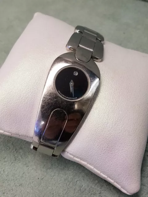 Authentic Movado Museum Ladies 6.75" Stainless Steel Wrist Watch 84 A1 1930
