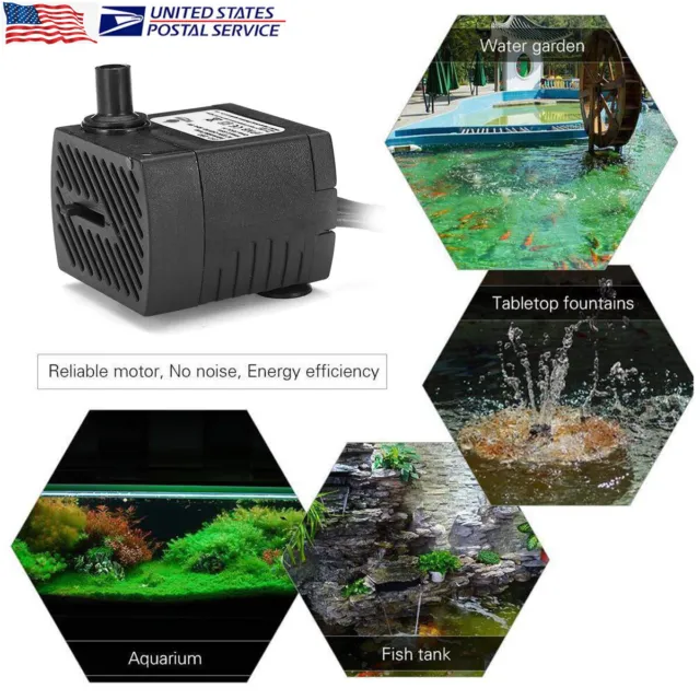 110V Small Mini Water Pump 45GPH For Aquarium Submersible Filter Fish Tank Fount