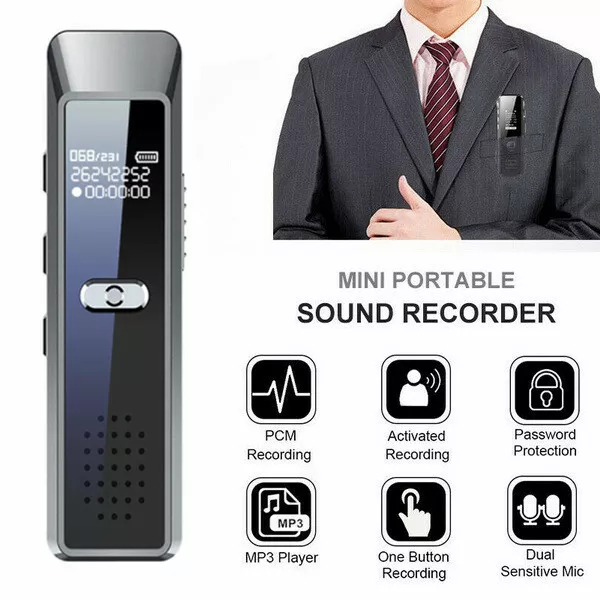 32G Digital Voice Activated Mini Sound Audio Recorder Dictaphone MP3 Player