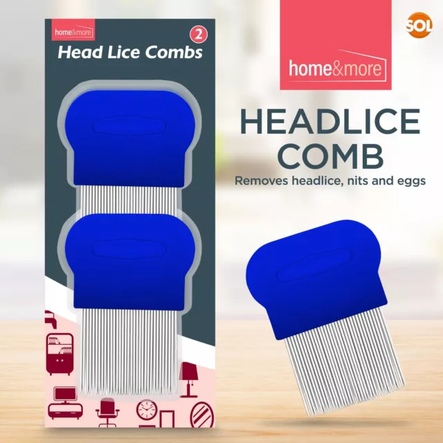 2 Metal Head Lice Comb Fine Tooth | Pet Dog Cat Flea Hair Kids Nit Eggs Removal