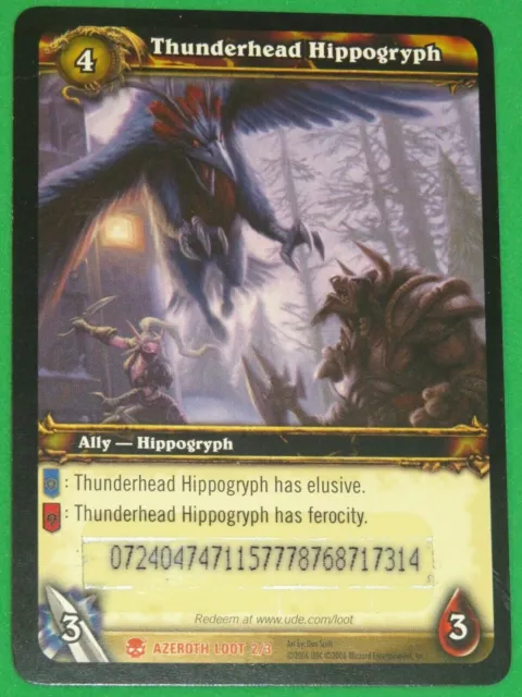 World of Warcraft TCG LOOT THUNDERHEAD HIPPOGRYPH USED SCRATCHED CARD WOW!