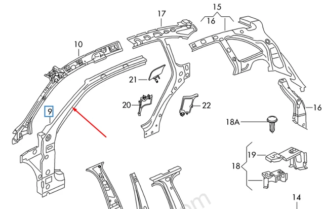 Garniture De Pilier B Pour Grand Caravan/Town & Country 2008-2020 - Moulure De Remplacement En ABS - 8