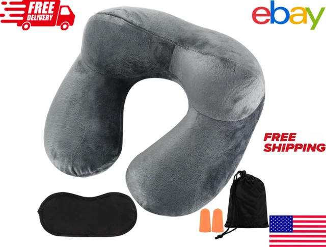 Inflatable Travel Pillow Set for Airplane - Inflatable Neck Pillow for Airplane