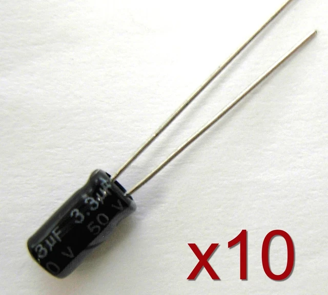 10x condensateur électrolytique 50V 3,3uF 10pcs Aluminium Radial Capacitor 8x4mm