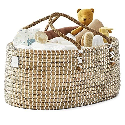 Bebe Bask Baby Diaper Caddy Organizer for Baby Boy Natural