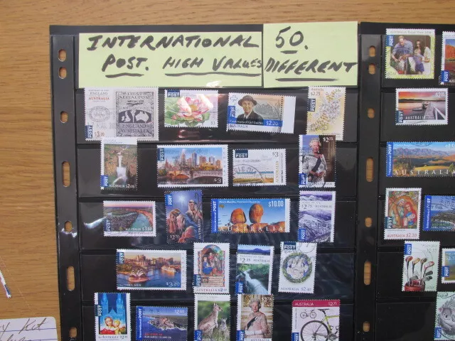 Australia Stamps,Intenational Post, 50  different High Values