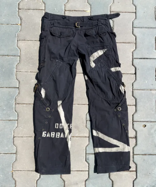 Vintage DOLCE GABBANA Cargo Pants Trousers D&G 2003 Bondage Parachute