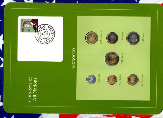 Coin Sets of All Nations Morocco All 1987 UNC Reformated Very Scarce Set