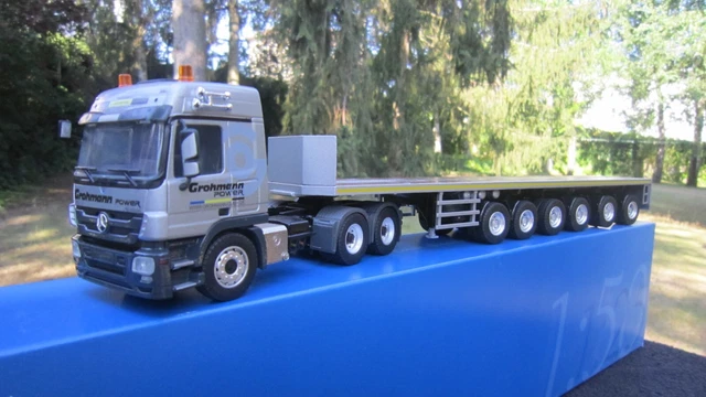 Conrad 40178 - Ensemble Tracteur Mercedes Actros 8x4 + Goldhofer STZ-H6 Grohmann - 1/50 - Neuf