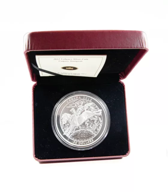 2012 $50 Canada 5oz .9999 Silver Coin - 100 Years of the Calgary Stampede RCM