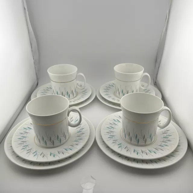 Vintage Royal Stafford Demure Pattern 12 Piece Tea Plate Set Trio x 4 Used VGC