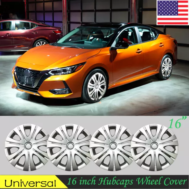 For Nissan Sentra SV 16" Hubcaps Wheel Cover Snap On Hub Caps R16 Steel Wheel