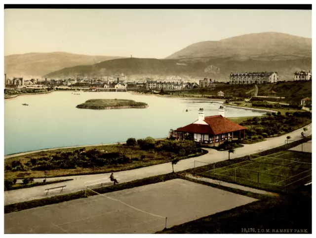 England. Isle of Man. Ramsey. The Park.  Vintage Photochrome by P.Z, Photochro