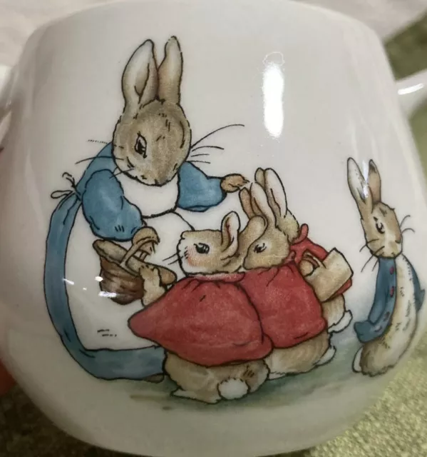 Wedgwood Double Handle Child Mug. Peter Rabbit. Beatrix Potter. England