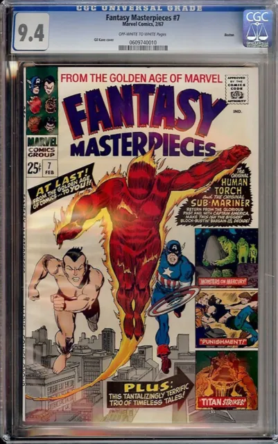 Fantasy Masterpieces 7 CGC 9.4 NM Boston Pedigree 1967 Subby Captain America