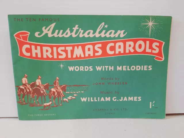 Australian Christmas Carols Words with Melodies Booklet 1954 Paperback