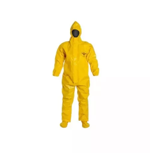 DUPONT TYCHEM TYVEK QC127S YELLOW COVERALL CHEMICAL HAZMAT SUIT 1