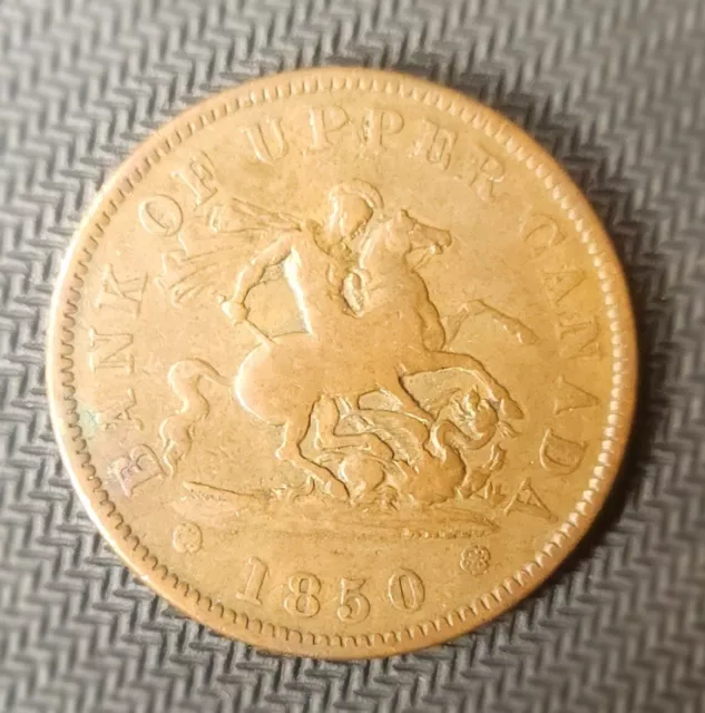 1850 Bank of Upper Canada One Penny Token