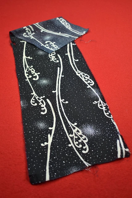 Vintage Japanese Kimono Fabric Wool Antique Boro Kusakizome Dyed 27.2"/MM15/25