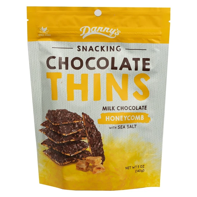 NEW DANNY'S SNACKING Chocolate Thins Honeycomb w/Sea Salt 140g $5.00 ...