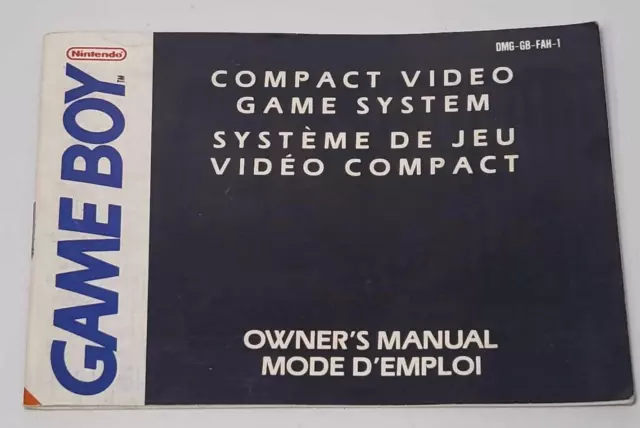 Notice seule Nintendo Game boy SYSTEME DE JEU VIDEO COMPACT FAH-1