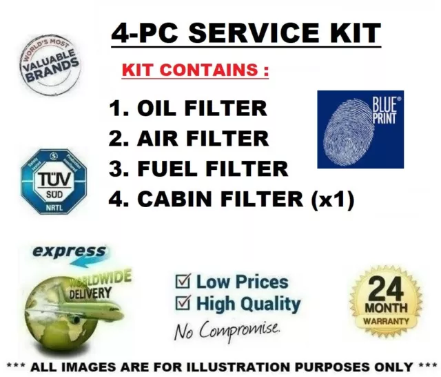 ADL BLUEPRINT 4-PIECE FILTERS KIT for AUDI ALLROAD 2.5 TDi quattro 2000-2005