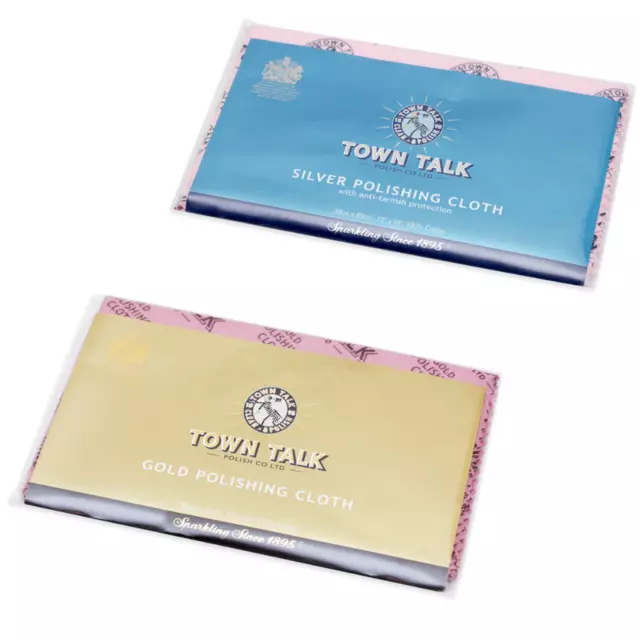 Town Talk Original Anti-Tarnish Silver & Brilliant Gold Polishing Cloth (30cm X