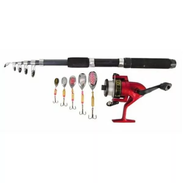 Pesca Set Pescar 1,8m Intermitente Bobina Corchos de Pesca Gancho