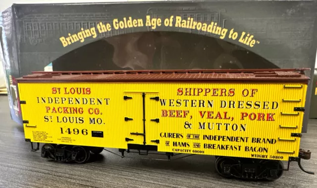 Roundhouse HO RTR #85534 36’ Wood Reefer St. Louis Ind. Packing #1496 NIB