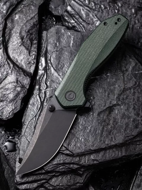 Civivi ODD 22 Liner Folding Knife 2.97 Sandvik 14C28N Steel Green Micarta Handle