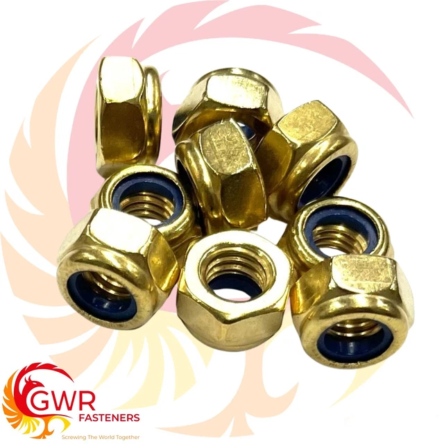 M4 M5 M6 M8 M10 M12 Dado Di Bloccaggio In Rame Vite Autobloccante Esagonale Tappo In Ottone Dado Di Bloccaggio In Nylon(M4 (10pcs - Foto 9